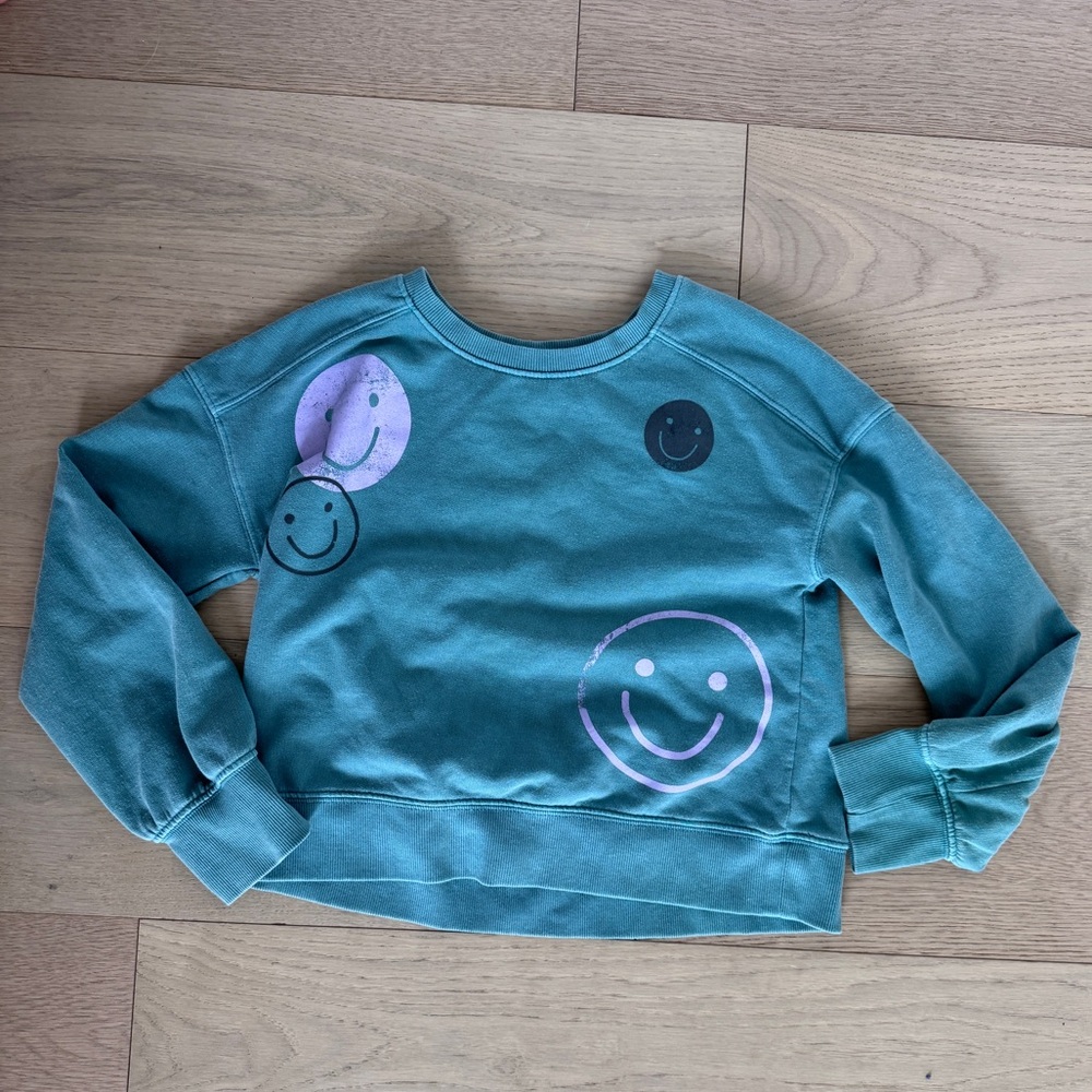 Smiley Face Crew Neck Sweatshirt